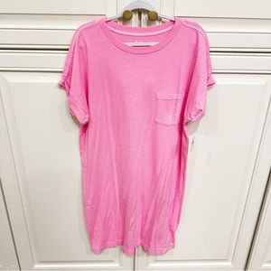 GAP Bright Pink Pocket T-Shirt Mini Dress